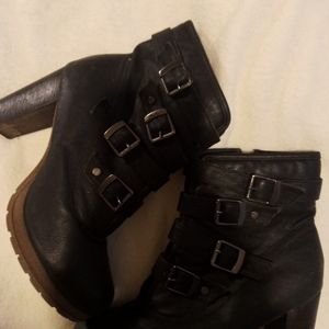 Yoki Black high heeled Ankle Boots Size 10